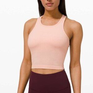 Lululemon 🍋Ebb to Street Cropped Racerback Tank Top Color: Pink Mist Size: 6